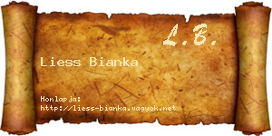 Liess Bianka névjegykártya